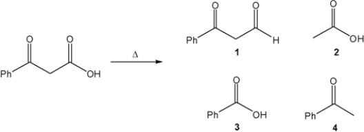 What is the major organic product obtained from the following reaction?   A)  1 B)  2 C)  3 D)  4