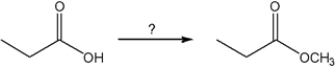 What is the best choice of reagent(s)  to perform the following transformation?   A)  CH<sub>3</sub>OH, H<sub>2</sub>SO<sub>4</sub> B)  CH<sub>3</sub>I, H<sub>2</sub>SO<sub>4</sub> C)  NaOCH<sub>3</sub> D)  CH<sub>3</sub>Li