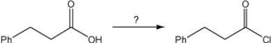 What is the best choice of reagent to perform the following transformation?   A)  NaCl B)  HCl C)  SOCl<sub>2</sub> D)  Cl<sub>2</sub>
