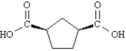 The structure of cis-1,3-cyclopentanedicarboxylic acid is shown below.  