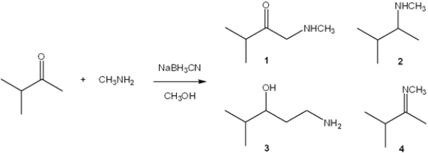 What is the major organic product obtained from the following reaction?   A)  1 B)  2 C)  3 D)  4