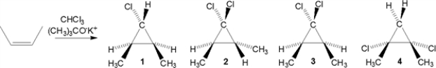 What is the major organic product obtained from the following reaction?   A)  1 B)  2 C)  3 D)  4