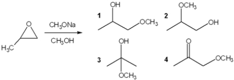 What is the major organic product obtained from the following sequence of reactions?   A)  1 B)  2 C)  3 D)  4