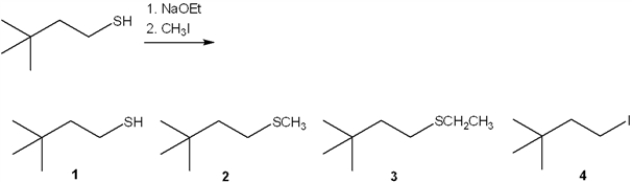 What is the major organic product obtained from the following reaction?   A)  1 B)  2 C)  3 D)  4