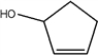 What is the IUPAC name of the following compound?   A)  2-cyclopentenol B)  3-cyclopentenol C)  cyclopenten-3-ol D)  cyclopenten-2-ol