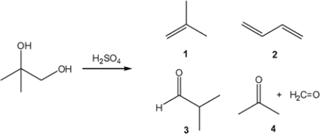 What is the major organic product obtained from the following reaction?   A)  1 B)  2 C)  3 D)  4