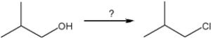 What is the best choice of reagent to achieve the following transformation?   A)  HCl B)  Cl<sub>2</sub>, light C)  SOCl<sub>2</sub>, pyridine D)  HOCl, H<sub>2</sub>O