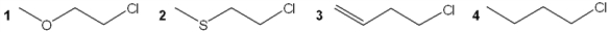 Which of the following compounds undergoes the most rapid hydrolysis reaction?   A)  1 B)  2 C)  3 D)  4