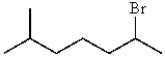 The IUPAC name for the following substance is 6-methyl-2-bromoheptane.  