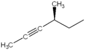 What is the IUPAC name of the following compound?   A)  (R) -4-methyl-2-hexyne B)  (S) -4-methyl-2-hexyne C)  (R) -3-methyl-4-hexyne D)  (S) -3-methyl-4-hexyne