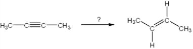 What is the best choice of reagent(s)  to perform the following transformation?   A)  H<sub>2</sub>/Pt B)  H<sub>2</sub>/Lindlar catalyst C)  Na/NH<sub>3</sub> D)  BH<sub>3</sub>; followed by H<sub>2</sub>O<sub>2</sub>, NaOH