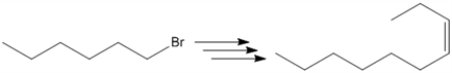 Outline how one might achieve the following transformation, showing reagents and the isolated intermediates in the synthetic scheme.  