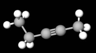 What is the common name of the following compound? (Note: The grey balls indicate carbon atoms while the white ones indicate hydrogen atoms.)  ​   A)  Isopropyl acetylene B)  Ethyl methyl acetylene C)  3-methyl-1-butyne D)  3-methyl hexyne