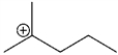 What type of carbocation is shown?   A)  primary B)  secondary C)  tertiary D)  quaternary