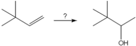 What is the best choice of reagent(s)  to perform the following transformation?   A)  H<sub>2</sub>O, H<sub>2</sub>SO<sub>4</sub> B)  Hg(OAc) <sub>2</sub> and H<sub>2</sub>O; followed by NaBH<sub>4</sub> C)  BH<sub>3</sub>; followed by H<sub>2</sub>O<sub>2</sub>, NaOH D)  OsO<sub>4</sub>; followed by NaHSO<sub>3</sub>