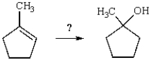 The reagents that could effect the following conversion are: BH<sub>3</sub>, then H<sub>2</sub>O<sub>2</sub> and NaOH.  