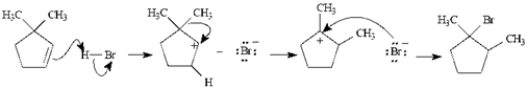 Consider the following reaction.   The mechanism for this reaction is shown below.  
