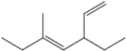 What is the IUPAC name of the following compound?   A)  (Z) -3-ethyl-5-methyl-1,4-heptadiene B)  (E) -3-ethyl-5-methyl-1,4-heptadiene C)  (E) -3-methyl-5-vinyl-3-heptene D)  (Z) -1,3-diethyl-1-methyl-1,4-pentadiene