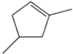 What is the IUPAC name of the following compound?   A)  1,3-dimethylcyclopentene B)  1,4-dimethylcyclopentene C)  2,4-dimethylcyclopentene D)  1,3-dimethyl-5-cyclopentene