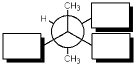 Complete the following Newman projection so that it represents (2S,3S)-2,3-butanediol.  