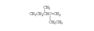 What is the correct systematic name for the following alkene?   A)  2-ethyl-3-methyl-2-hexene B)  2-ethyl-3-methyl-1-pentene C)  4-ethyl-3-methyl-4-pentene D)  3-methyl-4-ethyl-4-pentene E)  octene