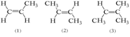 For which of the following compounds is it possible for cis and trans isomers to exist?   A)  1 only B)  2 only C)  3 only D)  1 and 2 E)  1, 2, and 3
