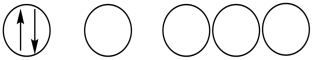 Which of the following orbital diagrams represents a paramagnetic atom? 1s 2s 2p 1.    2.    3.   A)  1 only B)  2 only C)  3 only D)  1 and 2 E)  2 and 3