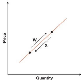 <strong>Assume the graphs shown reflect the egg market. The arrow that would best capture the impact of cheaper, prefabricated henhouses on the egg market is: </strong> A)W. B)X. C)Y. D)Z.