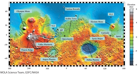 The Martian valley Valles Marineris is shown in Figure 8-27 of the text. How long is this valley in terms of Earth distances?   A)  half the length of Earth's equator, about 20,000 km B)  about 50 km, a significant distance on this small planet C)  a few hundred kilometers-New York to Washington, DC D)  the full width of the North American continent at midlatitudes-a few thousand kilometers