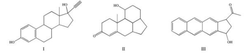 Testosterone, cholesterol, and progesterone are all classified as steroids because they contain the steroid nucleus.Which of the following compounds would also be classified as a steroid?   A) I only B) II only C) III only D) I and II E) I, II, and III