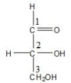 For D-glyceraldehyde shown below, which carbon, if any, is chiral?   A) C-1 B) C-2 and C-3 C) C-2 D) None of the carbon atoms are chiral. E) C-3