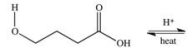 A cyclic ester (lactone)  is formed when a carboxylic acid reacts with an alcohol functional group that is present in the same molecule.Which structure represents the lactone formed in the reaction below?   A)    B)    C)    D)    E)   