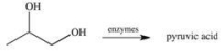 Propylene glycol, shown below, is a nontoxic diol used as a solvent for pharmaceutical drugs, and as a moisturizing agent for foods.When ingested, both alcohol functional groups are oxidized by enzymes in the liver to produce pyruvic acid, a compound with the formula C<sub>3</sub>H<sub>4</sub>O<sub>3</sub>.What is the structure of pyruvic acid?   A)    B)    C)    D)    E)   