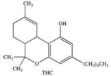 The compound tetrahydrocannabinol (THC)  is partly responsible for the  high  associated with smoking marijuana.Which of the following correctly represents the organic families to which THC belongs?   A) alcohol, ether, alkene B) phenol, alkene, ether C) thiol, phenol, alkene D) alcohol, thiol, alkene E) ester, phenol, alcohol