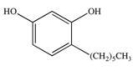 Hexylresorcinol is listed as an active ingredient in some mouthwashes and throat lozenges.The IUPAC name for hexylresorcinol is 4-hexyl-3-hydroxyphenol.Which of the following is its structure? A)    B)    C)    D)    E)   