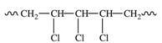 Polyvinyl chloride (PVC)  is formed by addition polymerization of vinyl chloride, CH<sub>2</sub>=CHCl.Which of the following depicts a representative section of the PVC structure? A)    B)    C)    D)    E)   