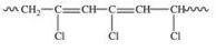 Polyvinyl chloride (PVC)  is formed by addition polymerization of vinyl chloride, CH<sub>2</sub>=CHCl.Which of the following depicts a representative section of the PVC structure? A)    B)    C)    D)    E)   