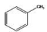 What is the common name of the compound shown?   A) methylbenzene B) toluene C) methyltoluene D) methylcyclohexene E) None of the choices are correct.