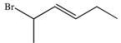What is the IUPAC name of the compound below?   A) trans-1-bromo-1-methyl-2-pentene B) 2-bromohexene C) trans-2-bromo-3-hexene D) cis-5-bromo-3-hexene E) cis-1-bromomethyl-2-pentene