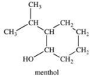 What is the classification of the carbon atom that is bonded to the -OH group in menthol?   A) primary B) secondary C) tertiary D) quaternary E) pentary
