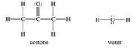 The attractive forces between acetone molecules are stronger than the attractive forces between water molecules.  <div style=padding-top: 35px> 