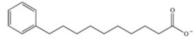 What products are formed in the complete β-oxidation of the ω-labeled fatty acid 10-phenyldecanoic acid,shown below?   A)    B)    C)    D)    E) This compound does not undergo β-oxidation.