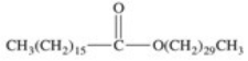 When palmitic acid,a 16-carbon saturated fatty acid,reacts with a 30-carbon unbranched alcohol,a wax is formed.What is the structure of this wax? A)    B)    C)    D)    E)   