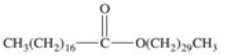When palmitic acid,a 16-carbon saturated fatty acid,reacts with a 30-carbon unbranched alcohol,a wax is formed.What is the structure of this wax? A)    B)    C)    D)    E)   