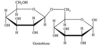 Gentobiose,a rare disaccharide found in saffron,produces two identical monosaccharides when it undergoes hydrolysis.What is the structure of the monosaccharide hydrolysis product?   A)    B)    C)    D)    E) None of these are correct.