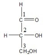 For D-glyceraldehyde shown below,which carbon,if any,is chiral?   A) C-1 B) C-2 and C-3 C) C-2 D) None of the carbon atoms are chiral. E) C-3