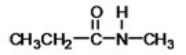 What compound is produced by the reduction of the amide shown below?   A) ammonia B) ethylmethylamine C) methylpropylamine D) methylamine E) butylamine