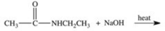  What two products are formed in the hydrolysis reaction shown below?   A)    B)    C)    D)    \mathrm{Na}^{+}+\mathrm{NH}_{2} \mathrm{CH}_{2} \mathrm{CH}_{3}   E)    +\mathrm{HOCH}_{2} \mathrm{CH}_{3}   