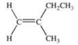 What is the correct IUPAC name for the compound shown below?   A) 2-methyl-1-butene B) 2-ethylpropene C) cis-2-methyl-1-butene D) trans-2-ethyl-2-methylbutene E) trans-2-ethyl-2-methylethene