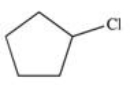  Which of the following is the monohalogenated product that results when cyclopentane undergoes chlorination according to the reaction below?    + \mathrm { Cl } _ { 2 } \stackrel { \text { light } } { \longrightarrow }  A)    B)    C)    D)    E)    